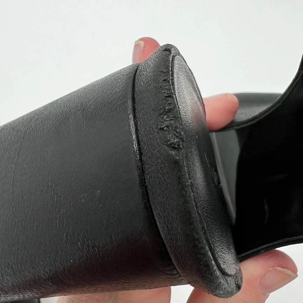 Women's Vince Niara Block Heel‎ Slingback Sandal In Black size 5.5M